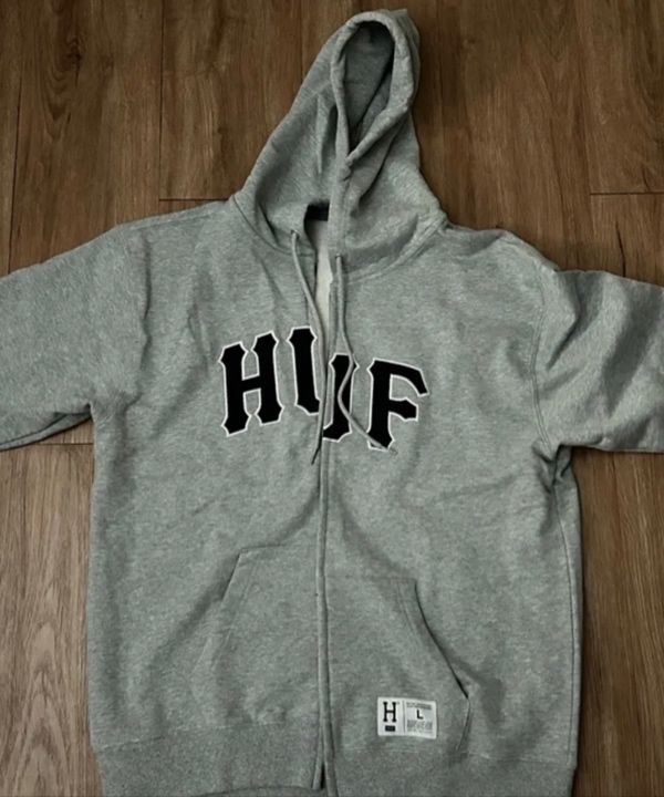 MUSINSA公式 | HUF APPLIQUE ARCH LOGO HOODIE ZIP UP [BLACK]