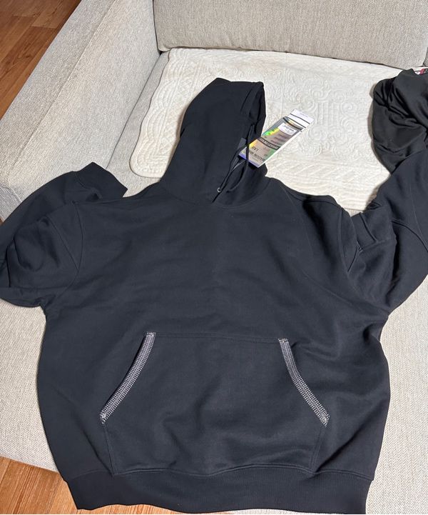 MUSINSA | MAISON MINED OBLIQUE PATCH HOODIE D/GREY