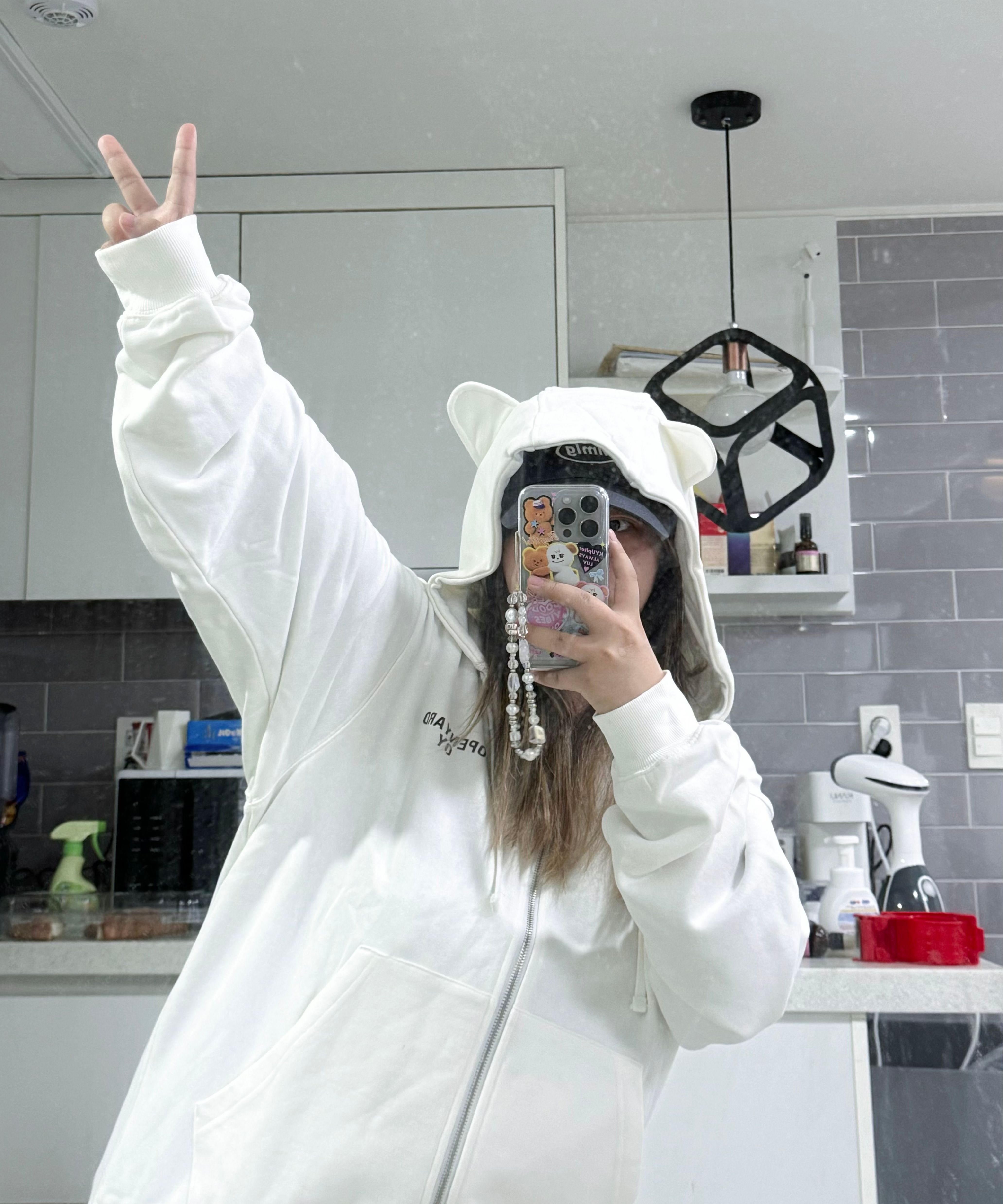 MUSINSA | OY MOSAIC ODOLLY HOODIE ZIP UP - WHITE