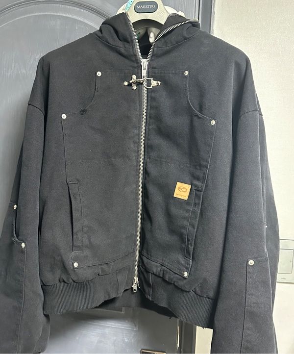 MUSINSA公式 | OY DUMP WORK HOODED JACKET - WASHED BLACK