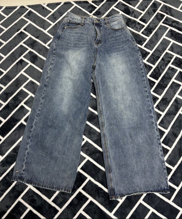 MUSINSA | AVANDRESS Snap Wide Denim Pants BLUE