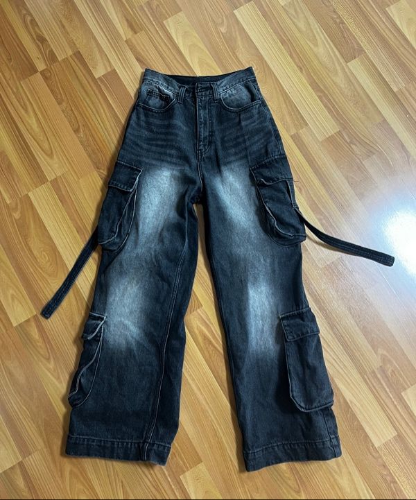 ◎AVANDRESS◎★人気★Ribbon Wide Cargo Pants(4 COLOR) MUSINSA | AVANDRESS Ribbon Wide Cargo Pants BLUE