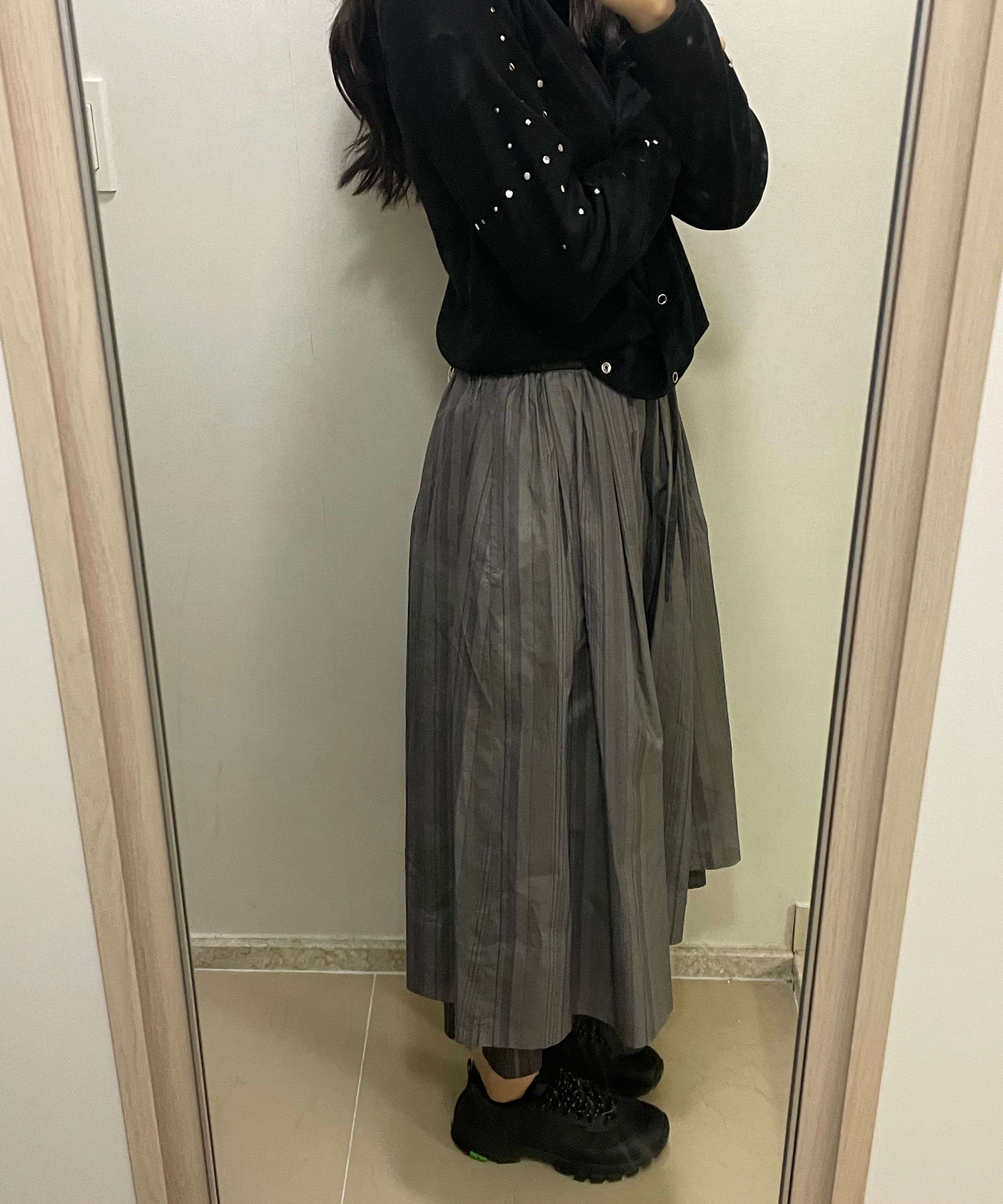MUSINSA | AMOMENTO STRIPE LAYERED SKIRT