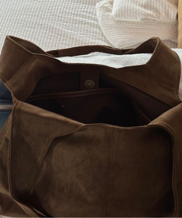 MUSINSA | MINAV Margaret Suede Shoulder Bag [Beige]