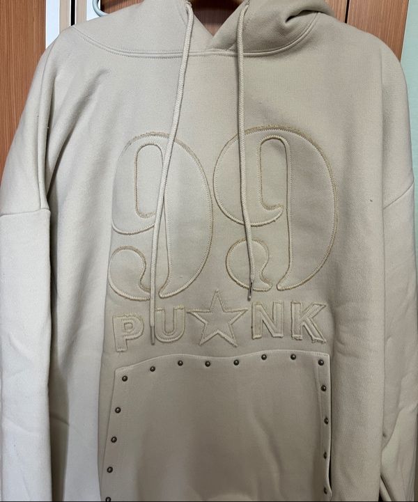 MUSINSA | ISTKUNST 99 PUNK APPLIQUE HOODIE_BLACK(IK2EFMM406A)