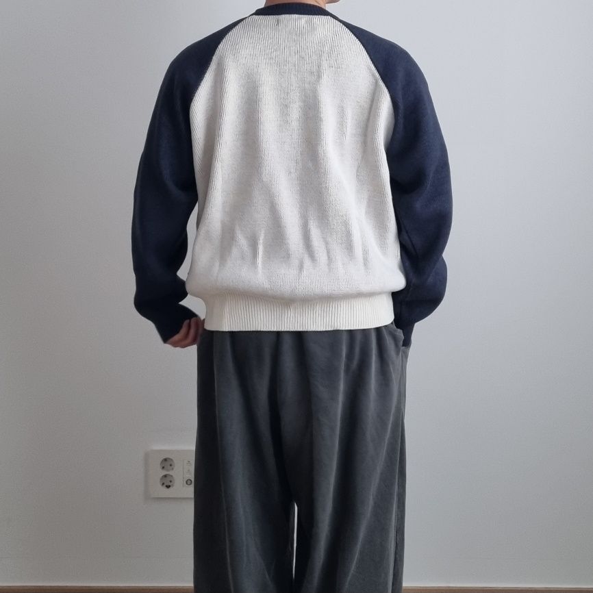 MUSINSA公式 | ISTKUNST BAW RAGLAN ZIP UP KNIT_NAVY(IK2EFMK683A)
