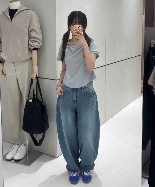 SCALLYWAG/SWING BALLOON FIT DENIM/ユニセックス/ワイドパンツ MUSINSA | SCALLYWAG Swing Balloon Fit Denim [Black]