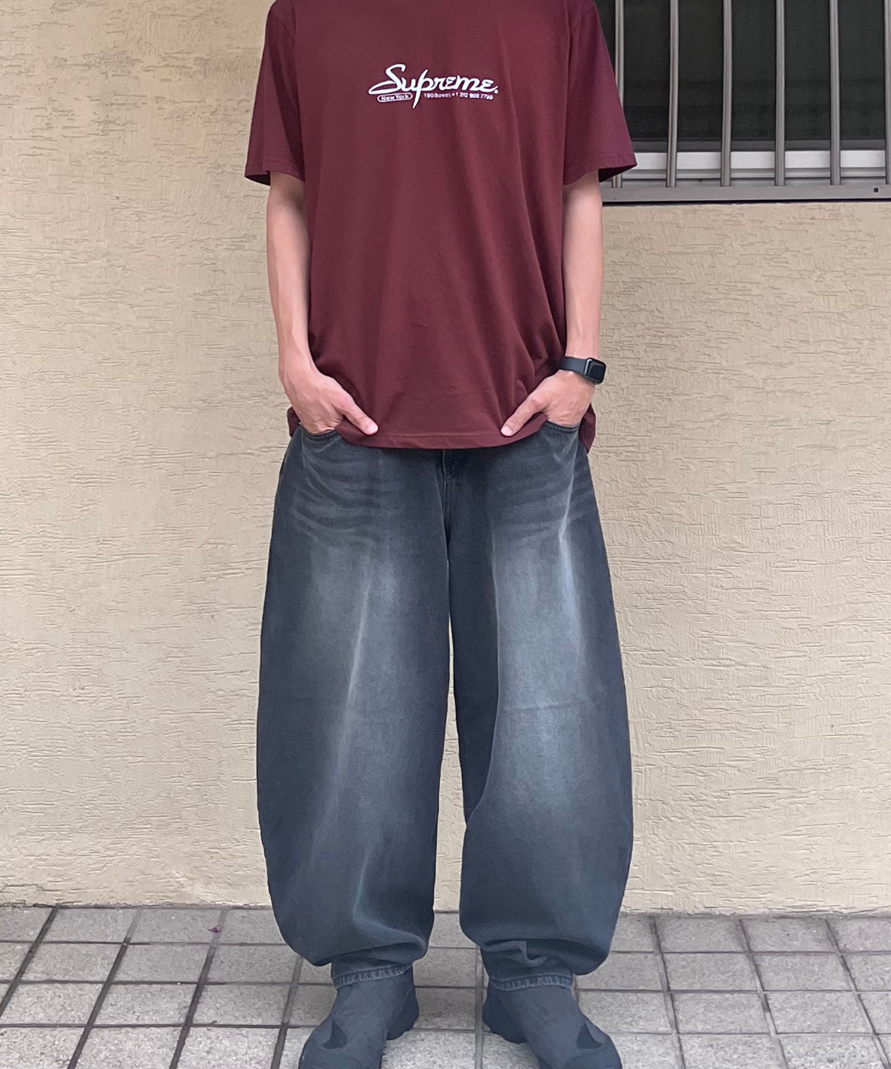SCALLYWAG/SWING BALLOON FIT DENIM/ユニセックス/ワイドパンツ MUSINSA | SCALLYWAG Swing Balloon Fit Denim [Black]