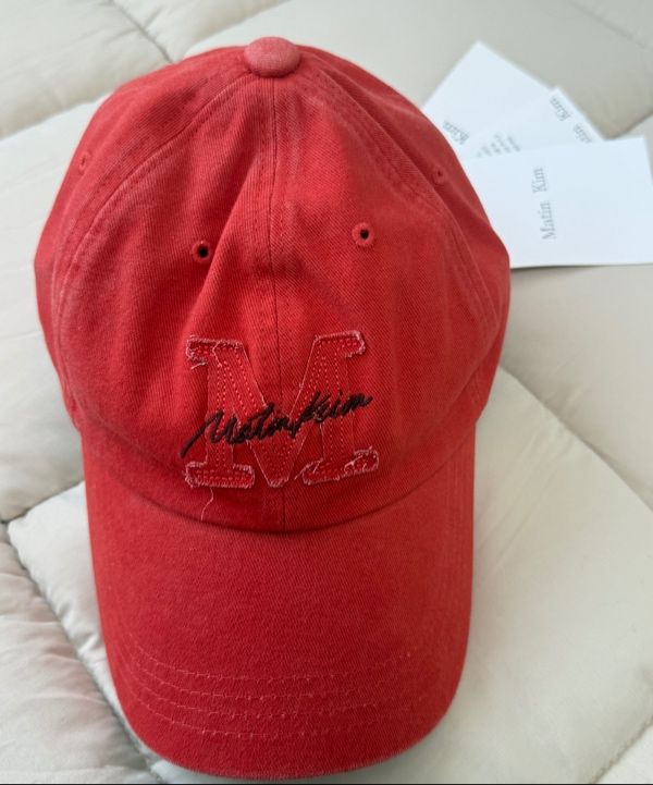 MUSINSA | MATIN KIM MATIN CURSIVE BALL CAP IN BEIGE