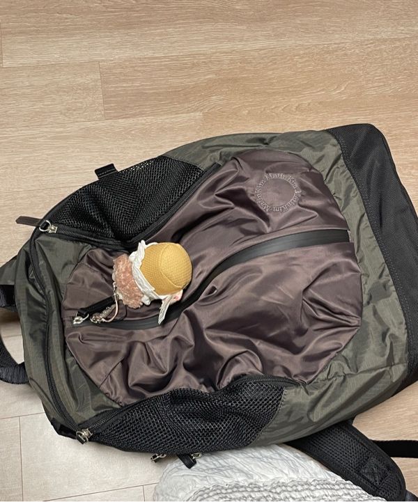 MUSINSA | MATIN KIM EXPLORER ZIPPER BACK PACK IN KHAKI