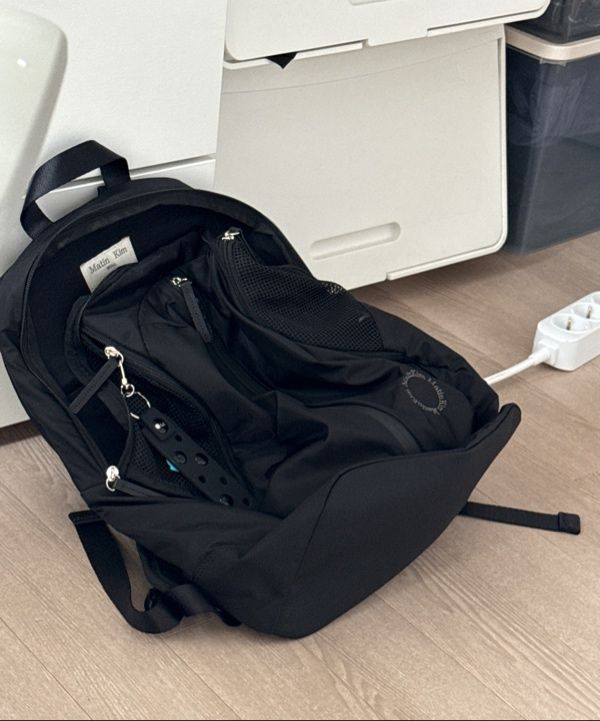 MUSINSA | MATIN KIM EXPLORER ZIPPER BACK PACK IN BLACK