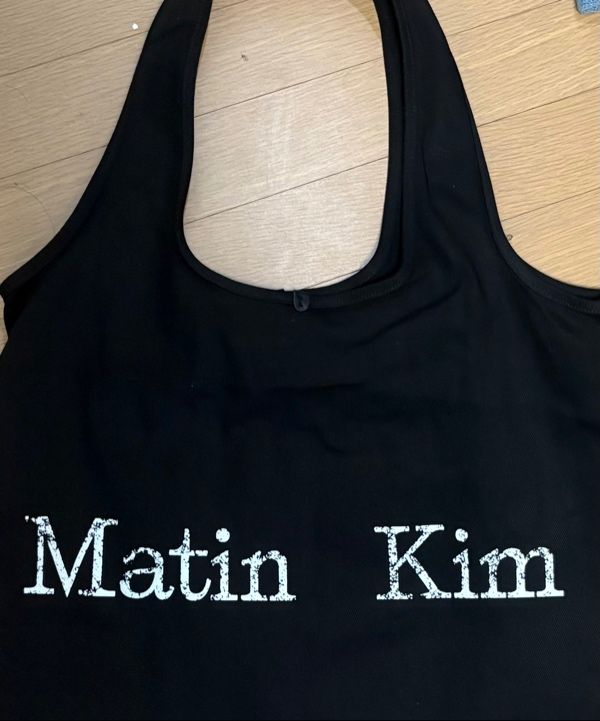 エコバッグ [MATINKIM]matin cracked logo ecobag in black MUSINSA | MATIN KIM MATIN CRACKED LOGO ECOBAG IN BLACK