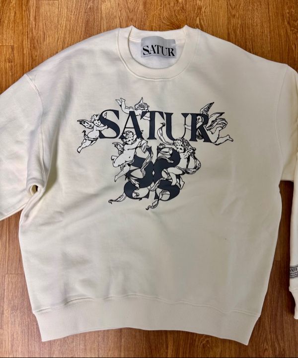 ★SATUR★ Angel graphic sweatshirt brown SA244UTM13BR MUSINSA | SATUR Angel Graphic Sweatshirt Brown