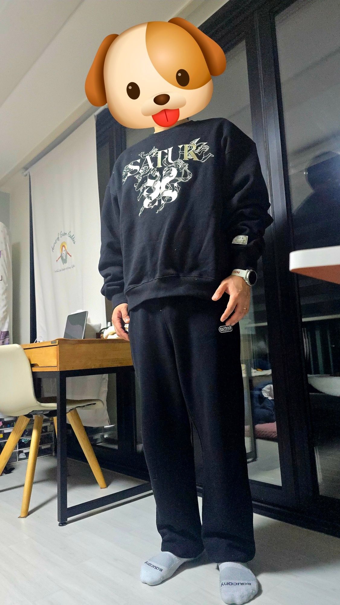 MUSINSA | SATUR Angel Graphic Sweatshirt Melange Ivory