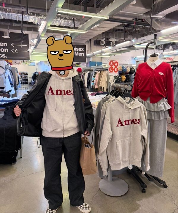 ★AMES-WORLDWIDE★BASIC LOGO HOODIE ZIP UP OATMEAL★正規品 MUSINSA公式 | AMES-WORLDWIDE BASIC LOGO HOODIE ZIP UP OATMEAL