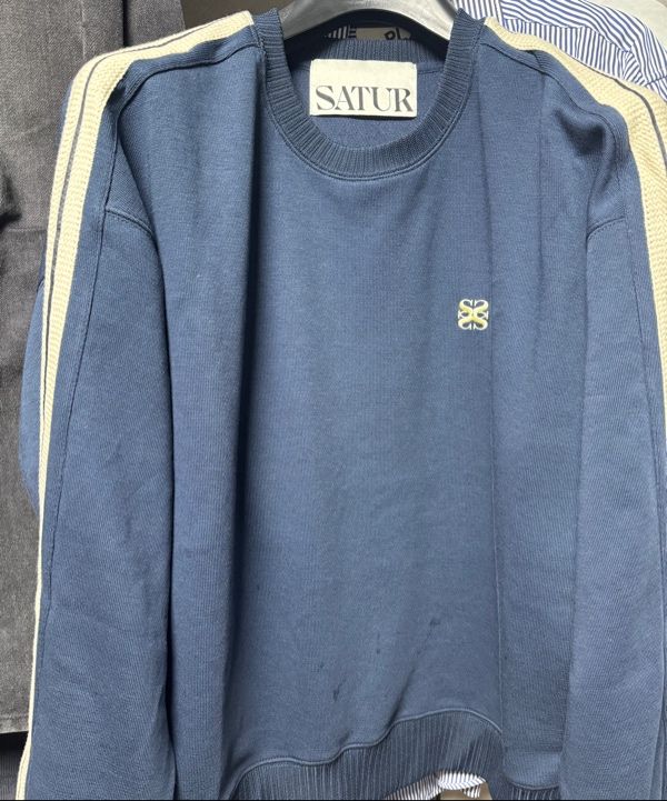 ★SATUR★ Lawton sweatshirt sky blue SA243UTM06SB MUSINSA公式 | SATUR Lawton Sweatshirt Sky Blue