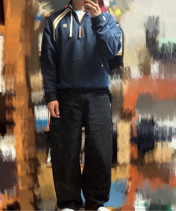 トップス SATUR Lawton Half Zip Up Sweatshirt Navy MUSINSA公式 | SATUR Lawton Half Zip Up Sweatshirt Navy
