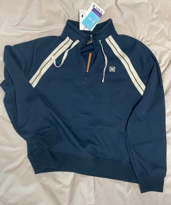 MUSINSA公式 | SATUR Lawton Half Zip Up Sweatshirt Navy