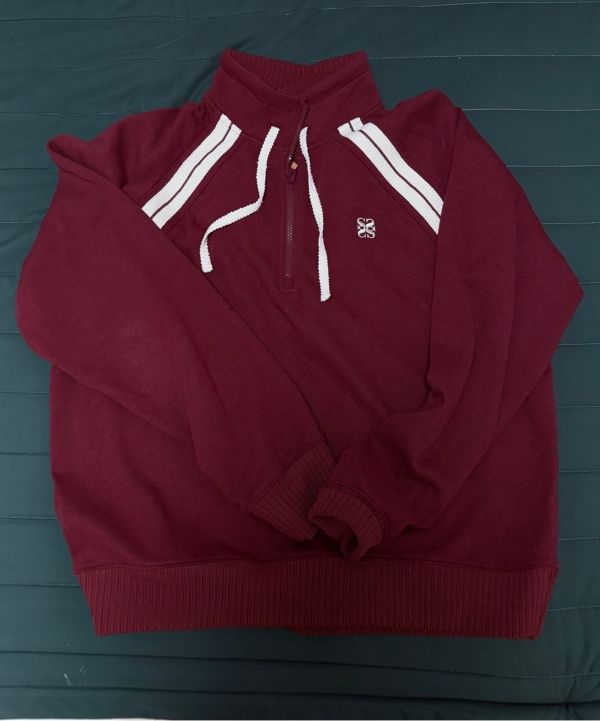 MUSINSA | SATUR Lawton Half Zip-Up Sweatshirt Burgundy
