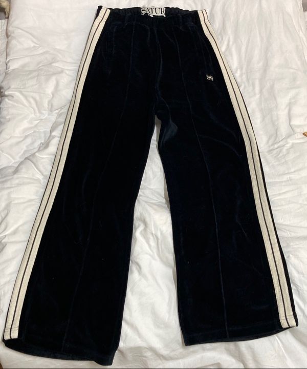 MUSINSA | SATUR (W) Rotten Velour Track Pants Burgundy