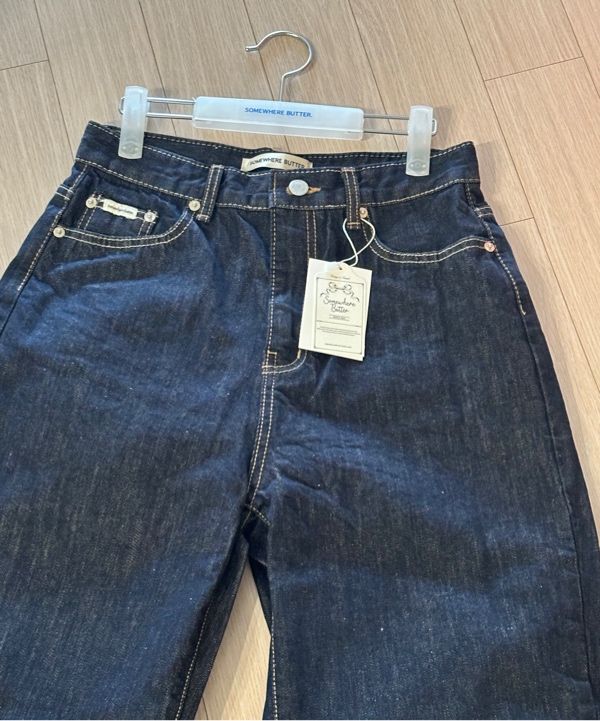 MUSINSA | SOMEWHEREBUTTER Jeff Raw Wide Denim Pants - Raw Blue