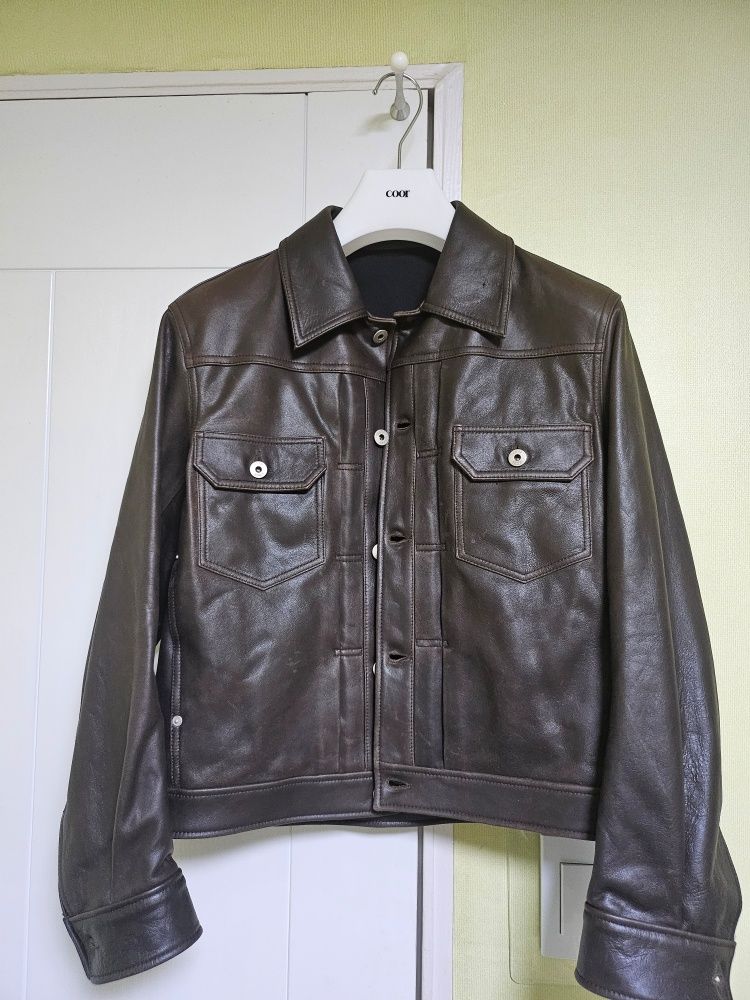 【COOR】 Lambskin Pocket Trucker Jacket / 追跡付 MUSINSA | COOR Lambskin pocket trucker jacket (dark brown)