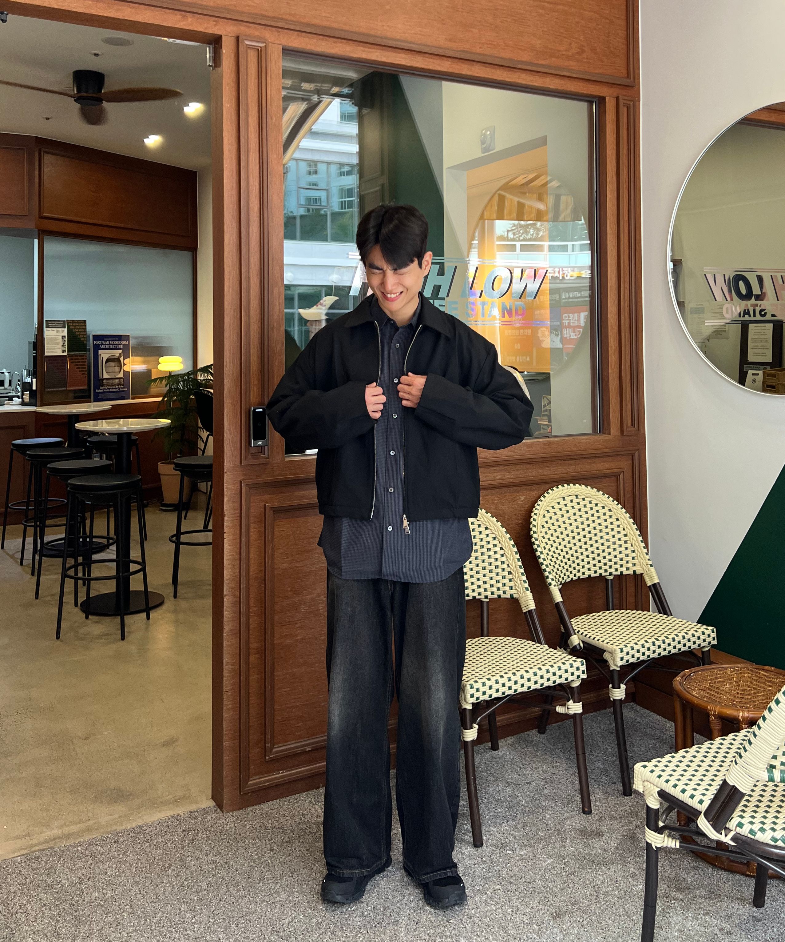 ジャケットその他 COOR Wool Blend Pleated Blue Jacket Jumper 5FT0081 MUSINSA | COOR Wool Blend Pleated Blue Jacket Jumper (Black)
