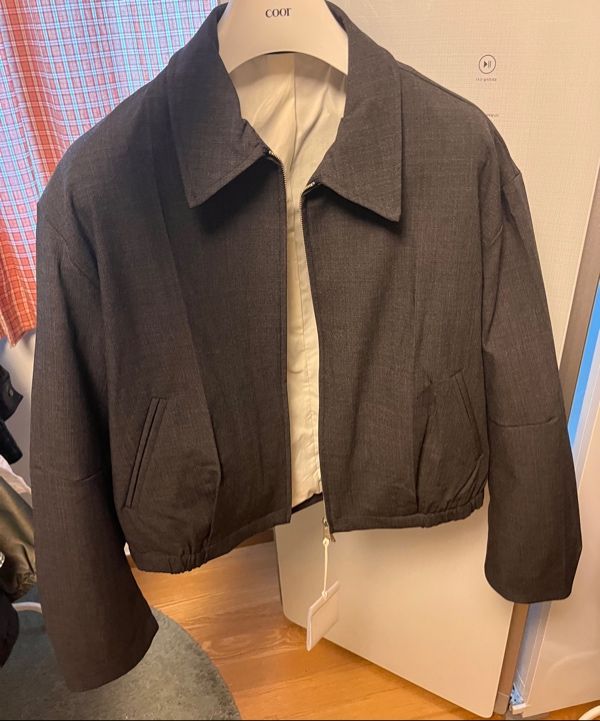 MUSINSA | COOR Wool Blend Pleated Blue Jacket Jumper