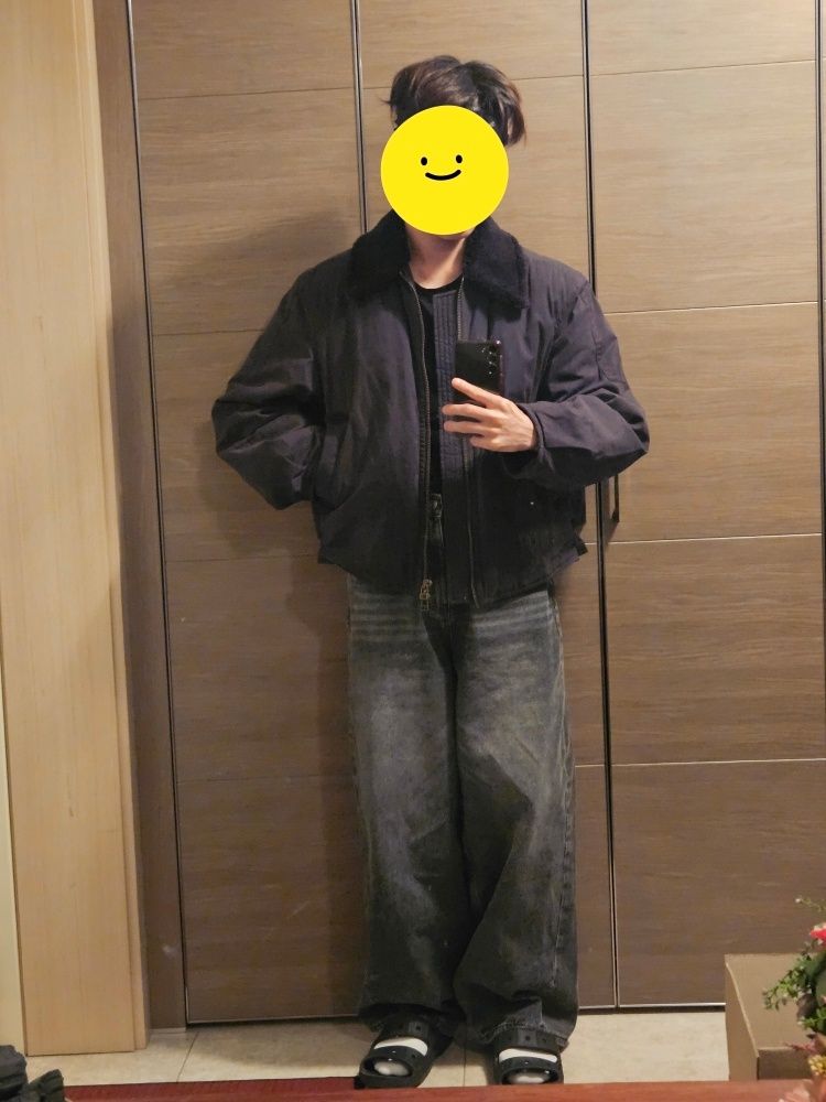 MUSINSA | COOR Waxed Cotton Washed Deck Bomber (Dark Grayish Green)