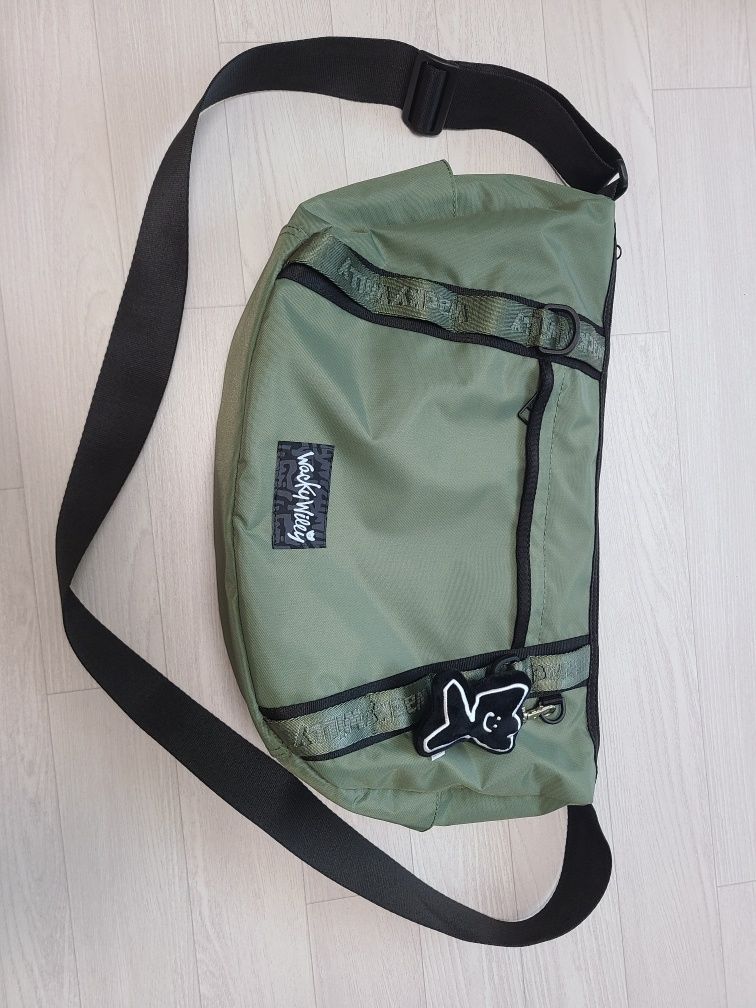 MUSINSA | WACKY WILLY [24FW] Cordura Webbing Crossbody Bag Khaki