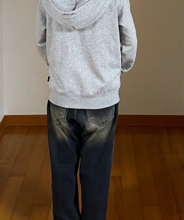 MUSINSA | WACKY WILLY Basic Logo Hoodie Gray