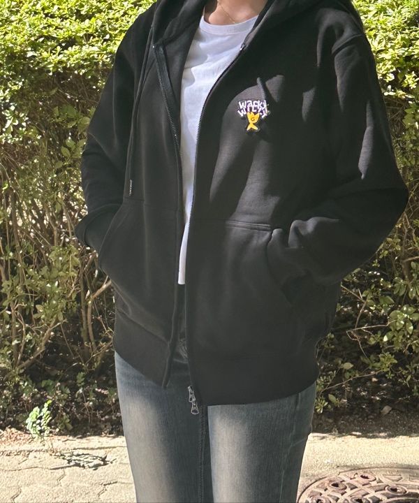 ★Wacky WiLLy★ Kiki All Over Graffiti Hoodie Black WACKY WILLY Kiki All Over Graphic Hoodie