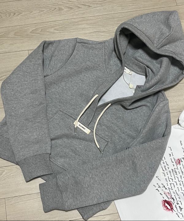 GLOWNY : 24FW / CIAO V CUT HOODIE (GRAY) (GLOWNY/パーカー