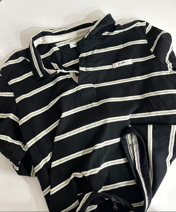 MUSINSA公式 | GLOWNY TERRY PK LONG SLEEVE (BLACK)