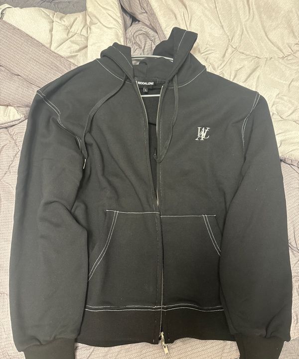 【WOOALONG】 WAL signature stitch hood zip-up MUSINSA | WOOALONG WAL signature stitch hood zip-up - BLACK