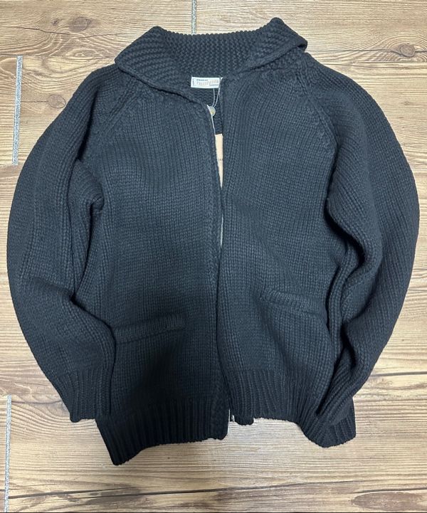 MUSINSA | FRIZMWORKS HEAVY COWICHAN ZIP UP CARDIGAN _ BLACK