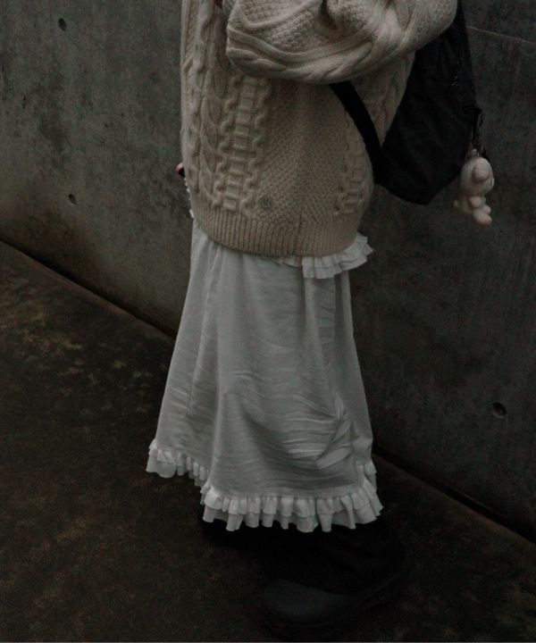 【SUNBURN PROJECT】韓国人気★ Frill Maxi Skirt SUNBURN PROJECT】Frill Maxi Skirt☆韓国人気☆追跡付