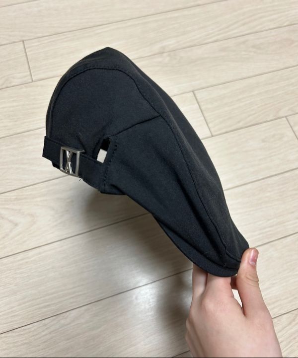 MUSINSA | VARZAR VA Square Belt Hunting Cap Black