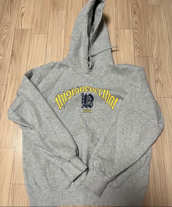 MUSINSA | thisisneverthat Fortuna Logo Hoodie Heather Grey