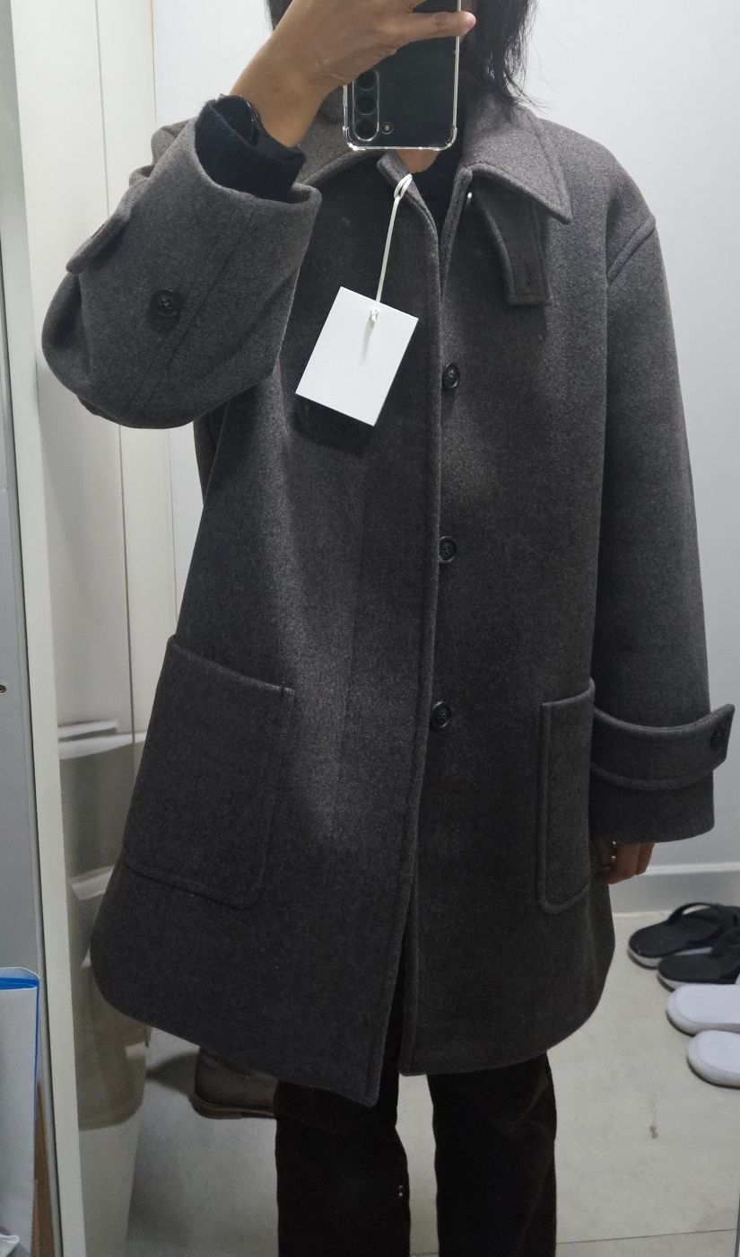 MUSINSA | COOR WOMEN Cashmere Blend Half Coat (Melangitope)