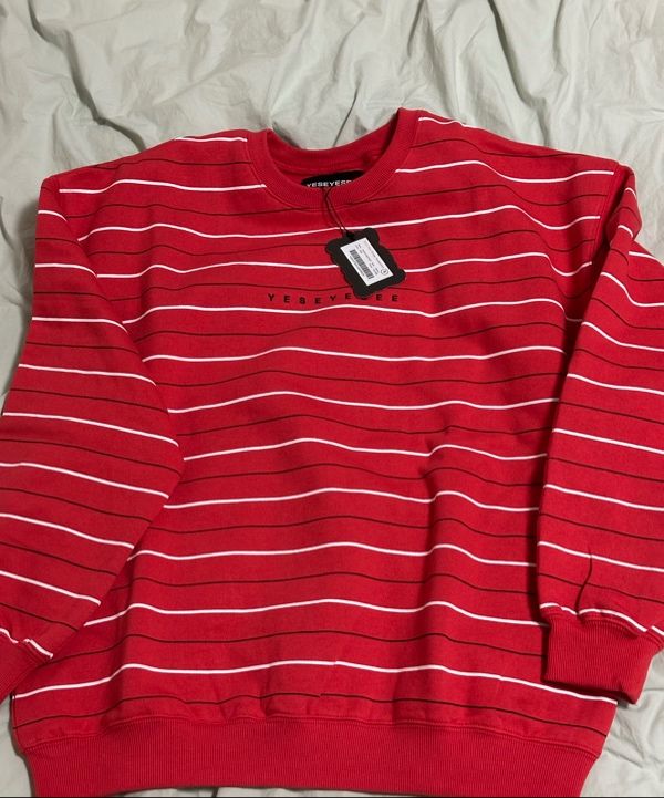 MUSINSA | YESEYESEE Y.E.S Thin Stripe Sweatshirt Navy
