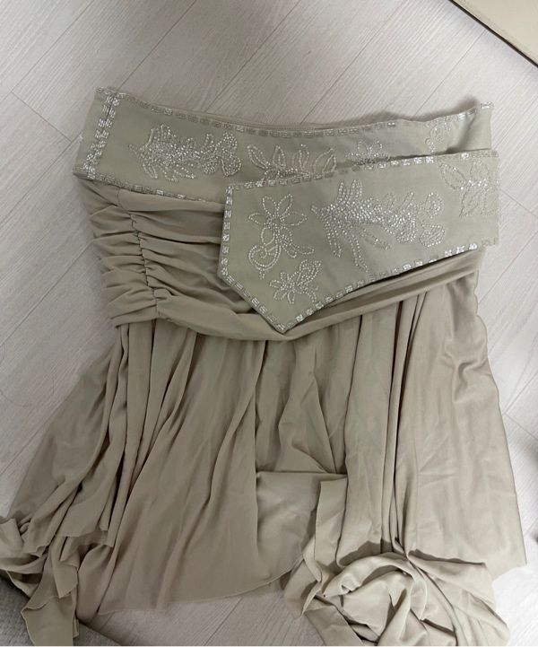 MUSINSA | SCULPTOR Beaded Jersey Skirt Raw