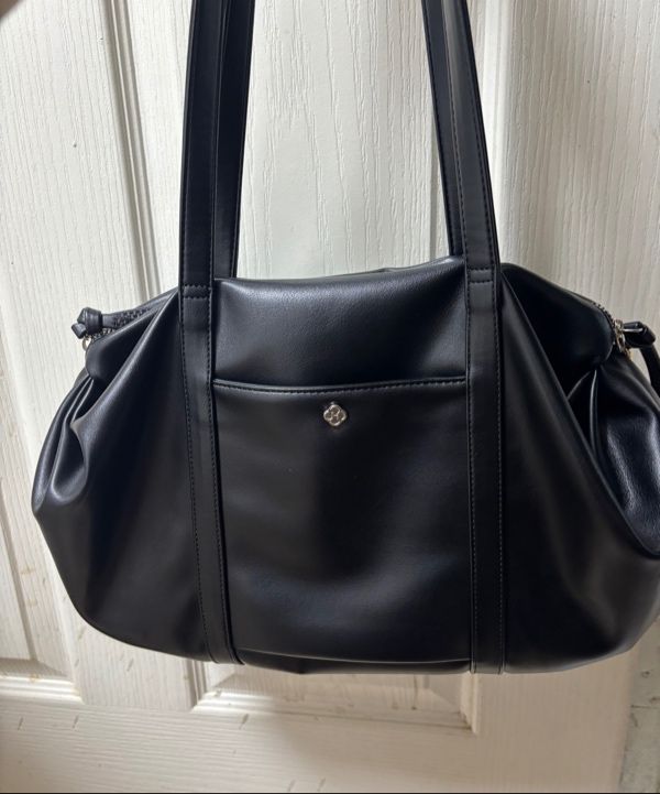 MUSINSA | HEEARI Aurora shirring leather duffel bag_deep black