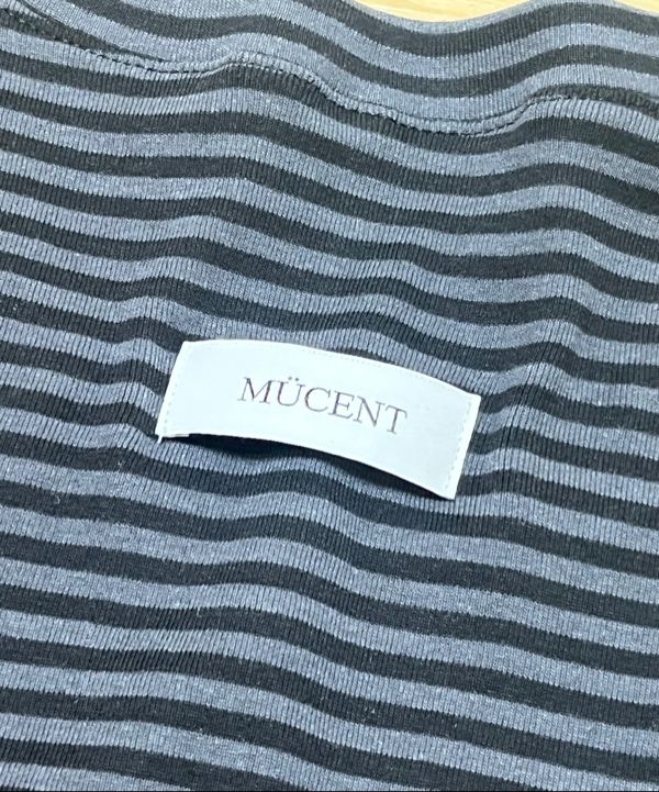 MUSINSA公式 | MUCENT Emma V-neck Striped Long Sleeve T-shirt