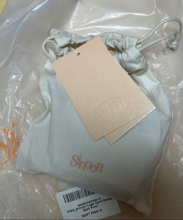 MUSINSA | SINOON Sinoon Logo Card Wallet (Soft Pink)