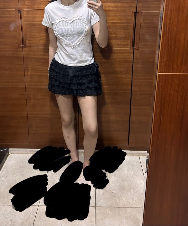 MUSINSA | ROSÉ FRANTZ CanCan Ribbon Mini Skirt [Black]