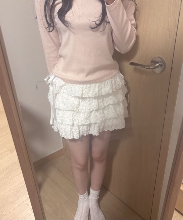 MUSINSA | ROSÉ FRANTZ CanCan Ribbon Mini Skirt [Black]