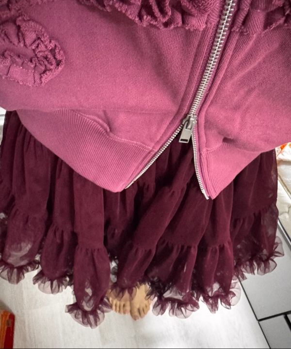MUSINSA公式 | SINOON Rose Frill Hoodie Zipup (Rose)