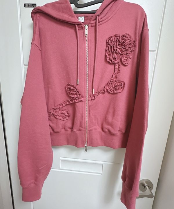 トップス sinoon Rose Frill Hoodie Zipup MUSINSA | SINOON Rose Frill Hoodie Zipup (Rose)