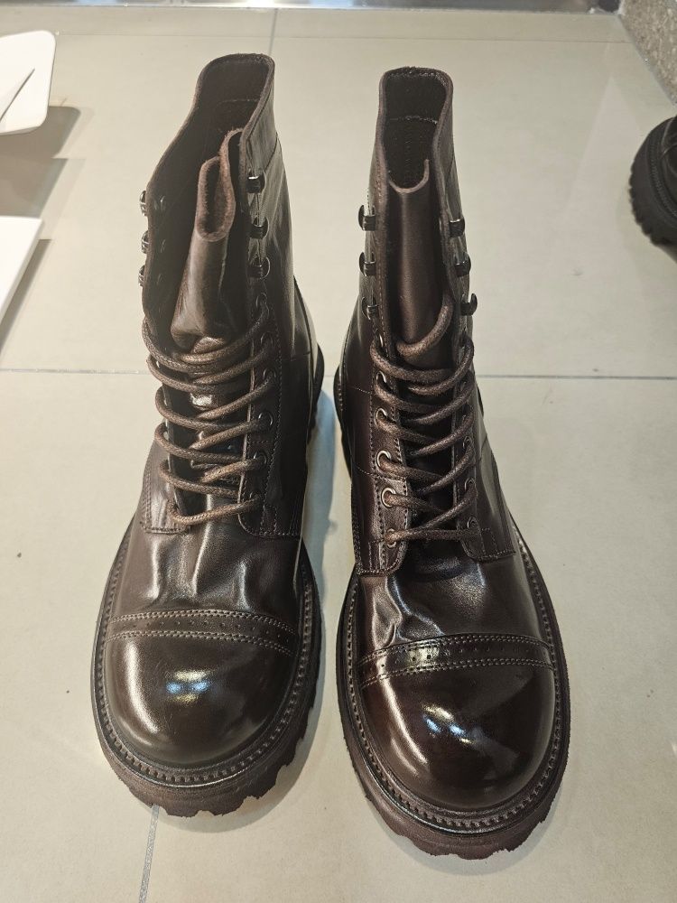 MUSINSA | YASE 6.5cm Air Commando Sole Horsehide Boots Brown